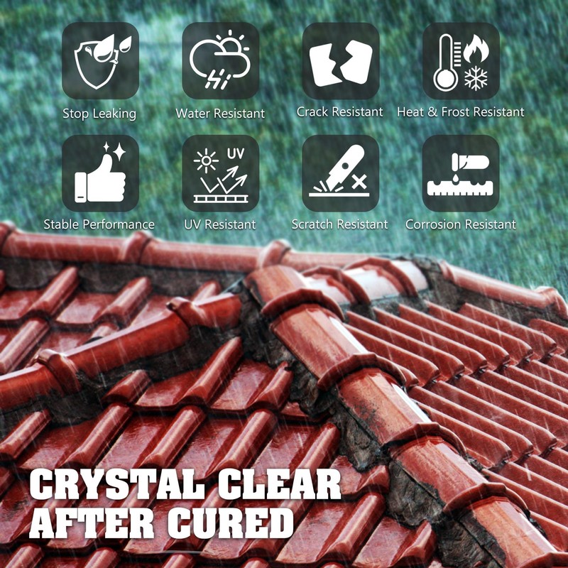 Transparent Waterproof Coating, 70oz Clear Waterproof Sealant - Concrete Crack