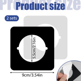 2 Pcs Door Knob Backing Plates Square Version with Double-Sided Tape Thick Stainless Steel Smooth Door Reinforcement Plate Scar Plates for Deadbolt Knob Interior Lock Handle Cover Filler Fixing Repair