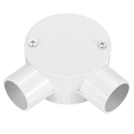 MECCANIXITY PVC Conduit Box Junction Box 90° 2 Way 25mm with Cover, M4 Screws for Home Hose Electrical Conduit Electronic Projects