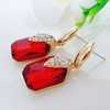 Navachi 18k Gold Plated Spindle Shape Metal White Crystal Square