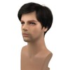 Aimole Mens Wigs Short Black Straight Hair Synthetic Full Wig(2