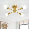 ASHUAQI Gold Ceiling Light, 4 Lights Sputnik Ceiling Light, Modern