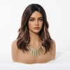 Cemuto Short Wavy Brown Wig for Women Glueless Ombre Brown
