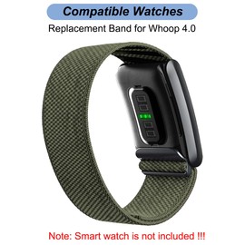 Emilydeals Replacement Bands for Whoop 4.0 - Nylon Knit Watch Strap Wristband, Comfortable and Durable Fitness & Activity Tracker Accessories (Green)