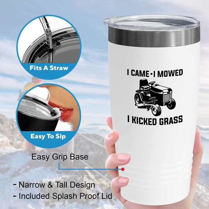 Landscaper White Edition Tumbler 20oz - I came. I mowed