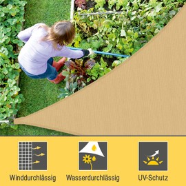 Sol Royal SolVision HS9, Triangular Awning 3 x 3 x 3 m, HDPE, Breathable & UV Protection Sun Protection for Patio, Balcony, Pool and Garden, Awning 300 x 300 x 300 cm, Shade Net, Sand