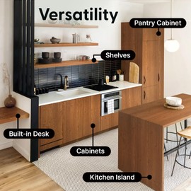 NEROLI HOME Brown Wood Grain Contact Paper, 17.3" x 118" Peel and Stick Wallpaper, Self-Adhesive Thick Vinyl Wrap for Kitchen Cabinets, Countertop, Furniture, Waterproof DIY Decor