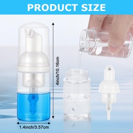 Lemecima 30 Pcs 1 Oz/30 ml Foam Pump Bottles, Clear Plastic Mini Empty Dispenser Foaming Bottles for Travel, Refillable Hand Sanitizer