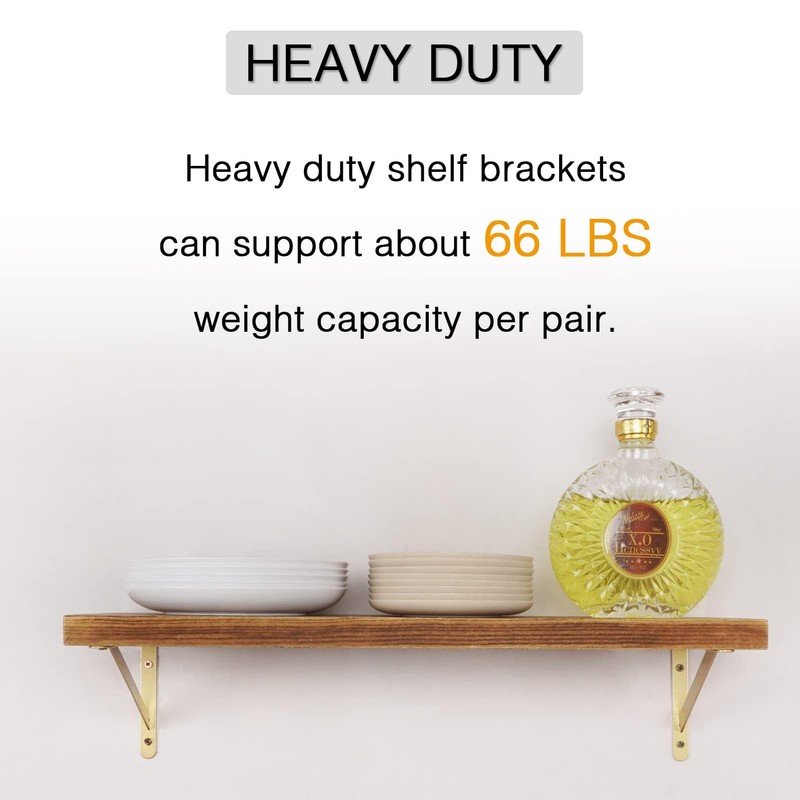 4 Pcs Gold Shelf Brackets Triangle Shelving Brackets Right Angle