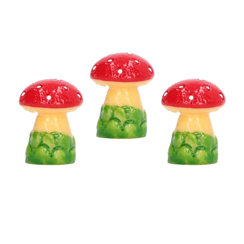 30pcs Dollhouse Mushroom Figurine Cute DIY Resin Micro Landscape Garden