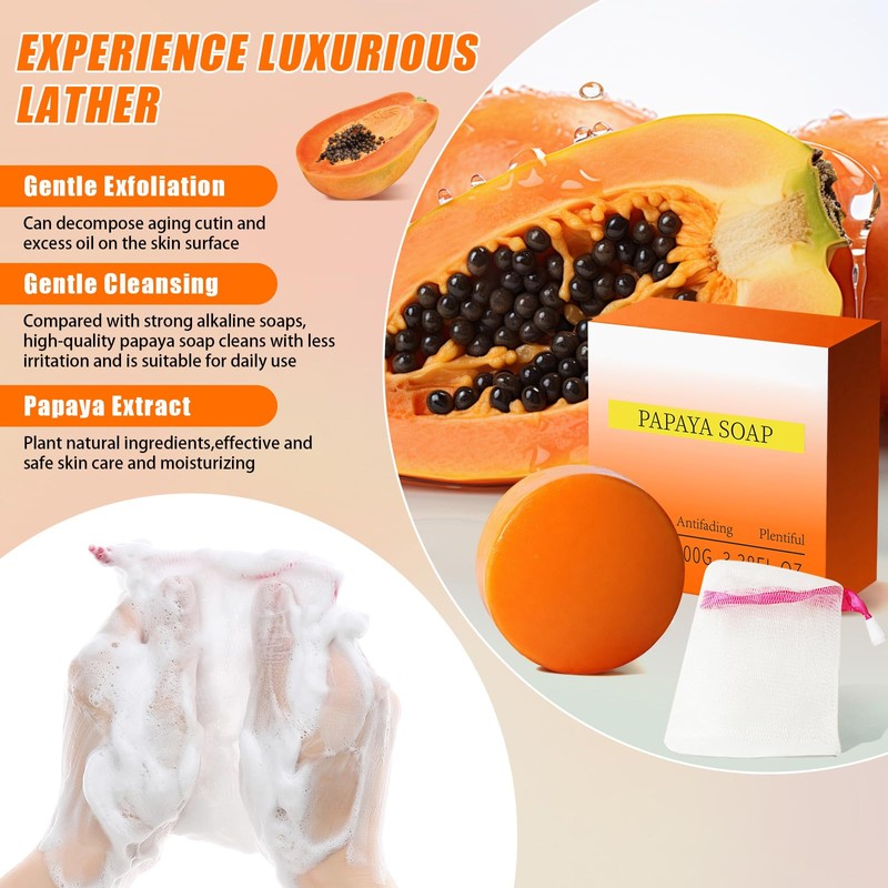 Papaya Soap - Gentle Cleansing for Oily and Sensitive Skin,