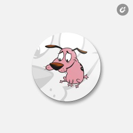 Unbranded Courage The Cowardly Dog Cartoon | 4'' X 4'' Round Decorative Magnet
