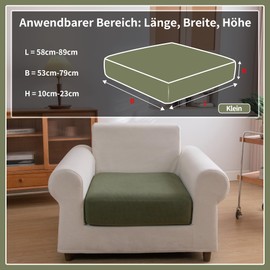 OHSIO Stretch Sofa Seat Cushion Cover - Non-Slip Sofa Cover, Washable Sofa Cover, Universal Couch Cover, Durable and Easy Care (Green, 1 x Seat Cover S)