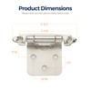 Ravinte 30 Pack (15 Pairs) 1/2 inch Overlay Cabinet Hinges,