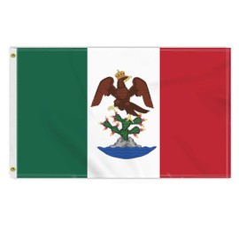 3×5 FT Old Mexico(1821-1832) Flag, Large 100D Former Mexican Empire I National Outdoor Banner,Doube Side Printing Decor for Patio Garden with Brass Gromment