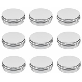 9 Pack Lip Balm Tins - 0.35 oz Empty Metal Tins with Lids for DIY Lip Balm, Lip Gloss, Lip Scrub, Salve, and Creams - Perfect for Homemade Cosmetics, Crafts, and Small Storage