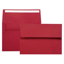 A7 Printable Red Envelopes 5X7 50 Pack - Quick Self Seal,for 5x7 Cards| Perfect for Weddings, Invitations, Photos, Graduation, Baby Shower| 5.25 x 7.25 inches，AZAZA