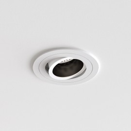 Astro Pinhole Slimline Round Adjustable Fire-Rated Indoor Downlight (Matt White), GU10 LED Lamp, Designed in Britain - 1434003-3 Years Guarantee
