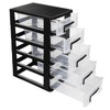 Operitacx 5 Plastic Storage Drawers, Multifunctional Plastic Drawers Storage Unit