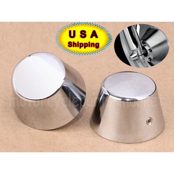 Unbranded 1pair Chrome Front Axle Cap Nut Cover For Harley