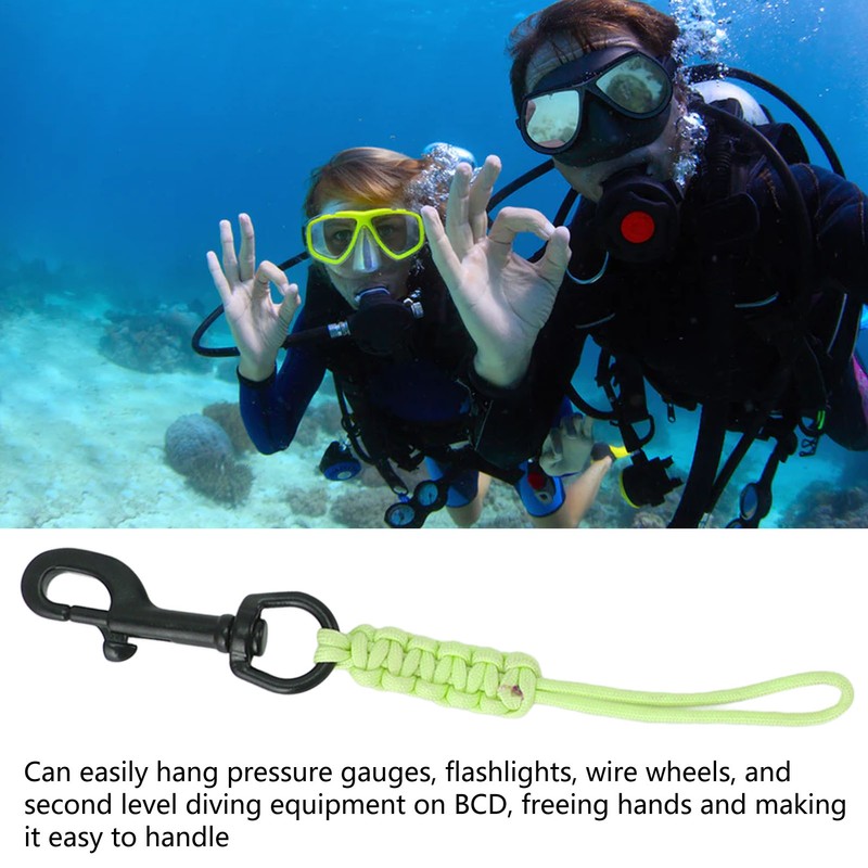 Hand Woven Diving Lanyard Anti Lost Strap Luminous Underwater Safety