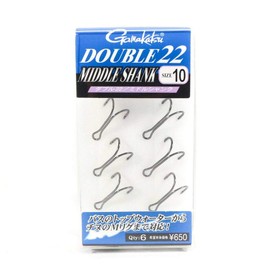 Gamakatsu Double Hook 22 Middle Shank No. 10 6pcs NS Black 67544