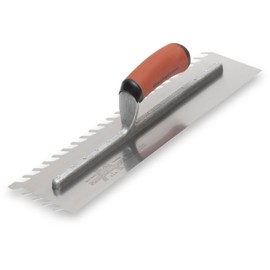 MARSHALLTOWN LayFlat Notch Trowel, 16x4 1/2 Inch, 1/2 Inch Notches, Made in the USA, Flooring and Tiling Trowel, LF1216SD