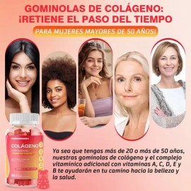 Gomitas Colágeno Hidrolizado Puro Tipo I Ii Iii V Y X Fresa                                                                                           