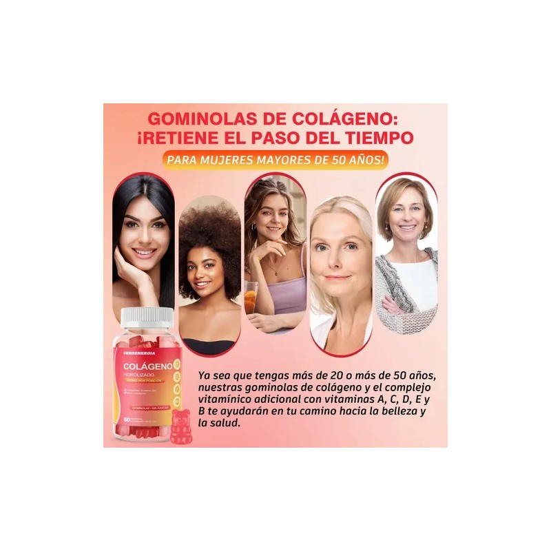 Gomitas Colágeno Hidrolizado Puro Tipo I Ii Iii V Y