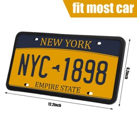 License Plate Cover Clear License Plate Protector Combo Flat Novelty Car Tag Cover with Silicone License Plate Cover and Frame for Protect Front or Back Rear License Plate with Mount Screw (2 Pieces)