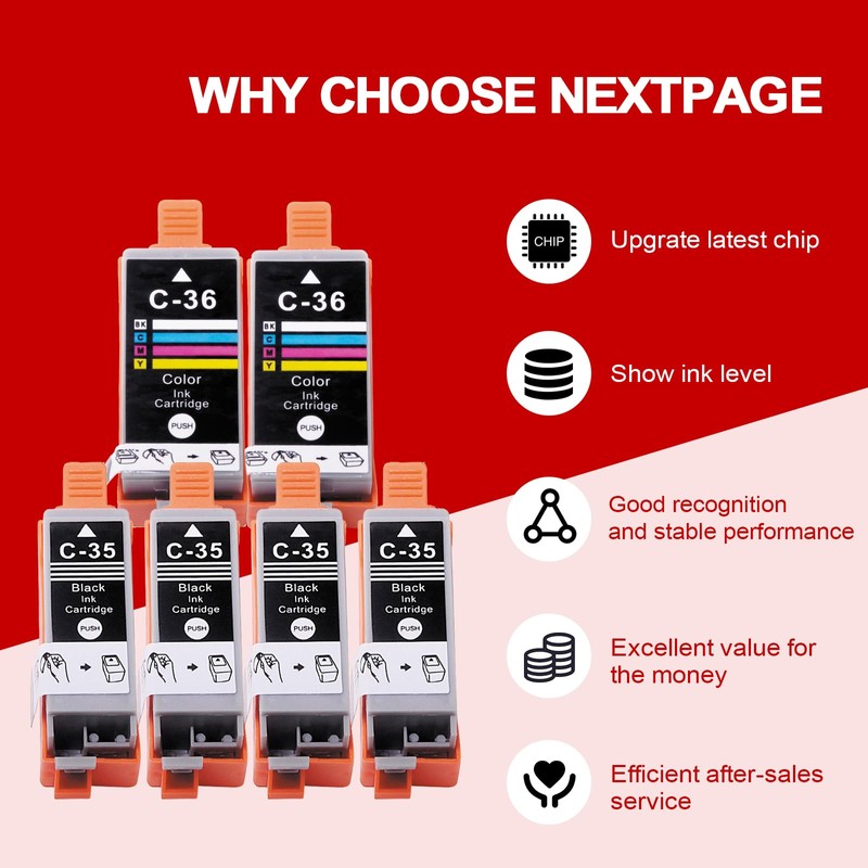 PGI-35 CLI-36 Ink Cartridges Compatible Replacement for Canon 35 36