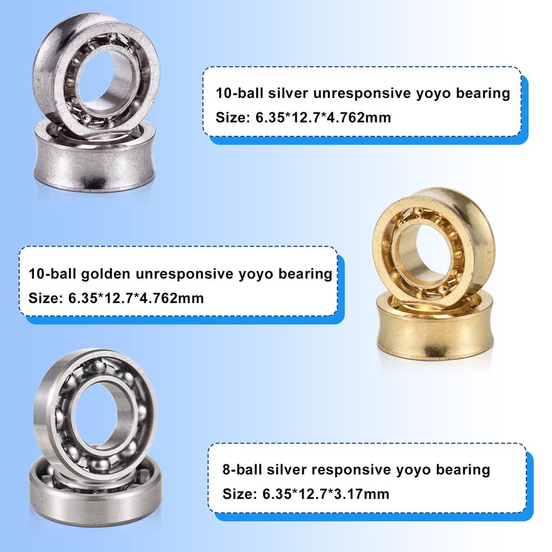 Lixada Yoyo Replacement Bearing Set , 4PCS 10 Ball Unresponsive