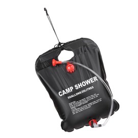 TopHomer Solar Portable Shower Bag 5 Gallons/20L Camping Shower Bag with Removable Hose and On-Off Switchable Shower Head Black for Outdoor Camping, Hiking, Backpacking, Self-Driving