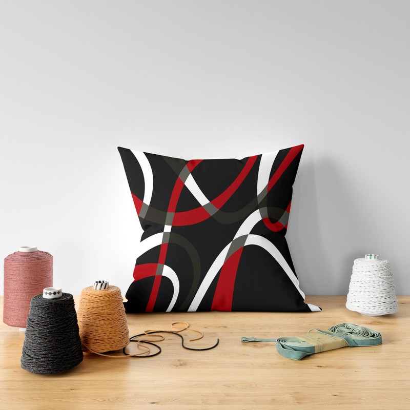 weesire Black and Red Throw Pillow Covers Set of 2