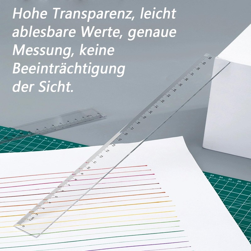 Kunststoff Lineal, 6 Stück Lineal Set Lineal 30 cm /