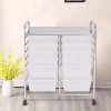 Costway 12-Drawer Utility Storage Rolling Cart w/Removable Drawers and Lockable