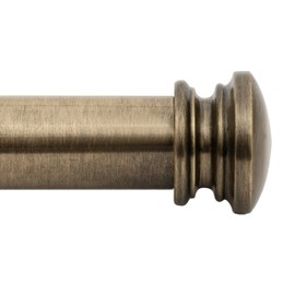 Deco Window Adjustable Curtain Rod for Windows 44 to 120 Inch Extendable Heavy Duty 1 Inch Iron Drapery Pole with End Cap Finials Wall Mounted French Door Curtain Rods (Pack of 1, Antique Brass)