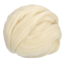 sourcing map Needle Felting Wool, 3.5 Oz Nature Fibre Wool Yarn Roving for Wet Felting, Handcrafts, DIY Materials (Original White)