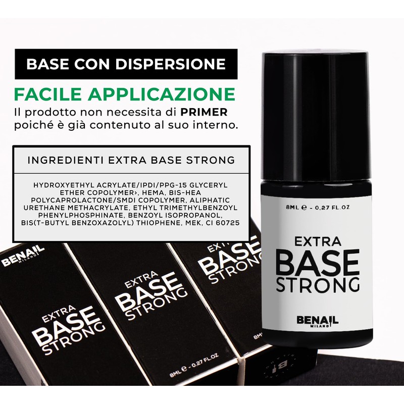 Base Strong 8 ml Semipermanenter Nagellack mit Dispersion, Basisgel für