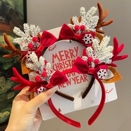 New Christmas Reindeer Antler Headband for Women - Festive Elk Party Accessory One Size/NO.4 5ea