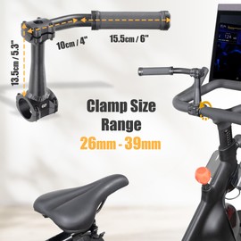 CyclingDeal 1 Pair of Handlebar Extenders for Indoor Exercise Bike - Great Handlebar Extension Accessory for Peloton - Compatible with Bicycle Handlebar Grips - Package with Handlebar Grips