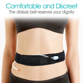 Mesh Breathable PD Belt Peritoneal Dialysis Catheter Accessories Supplies Soft Transfer Set Holder Protector Belts for Stomach Feeding Peg J Tube Women Men Adults Black