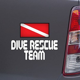 Custom Brother - Dive Rescue Team Scuba Diving Scuba Diver White Color Car Laptop Wall Bumper Decal Sticker, DesJ58