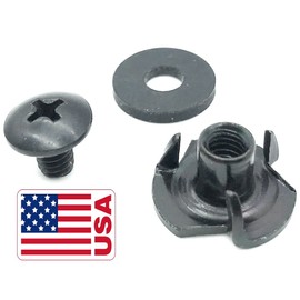 Quick Clip Pro - Black T-Nuts 1/4" x 8/32 for Kydex & Leather Gun/Knife Holster Making Supplies (1/4" x 8/32-25PACK)