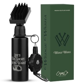 Wedge Washa Golf Club Cleaner – Ditch the Rag! Golf Brush with Strong Magnetic Reel & Water Bottle – Premium Packaging, Gift Ready Golf Club Brush for the Golfer Who's Still Using a Towel.(Swing Hard)