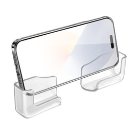 Wall Mount Bathroom Kitchen Cell Phone Holder Adhesive Shower Phone Holder Phone bracket for Shower Wall Mount Cellphone Stand Cell Phone Stand with Adhesive Pads for Bathroom Kitchen （2 Pairs）