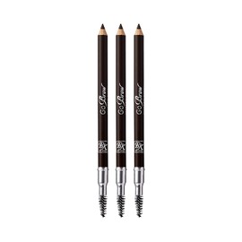 Ruby Kisses Go Brow Eyebrow Wooden Pencil w/Sharpener (Black Brown) RBWP01-3 pack