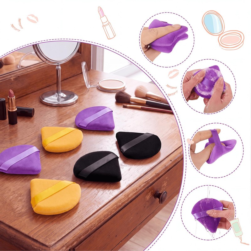 6 Pcs Powder Puff, Halloween Soft Triangle Makeup Sponge