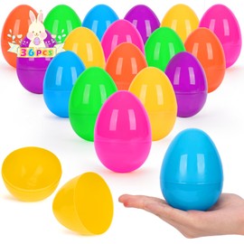 KAFKA 36 Pcs Plastic Easter Eggs, 3.15" Fillable Easter Eggs for Easter Hunt, Basket Stuffers Fillers, Classroom Prize Supplies