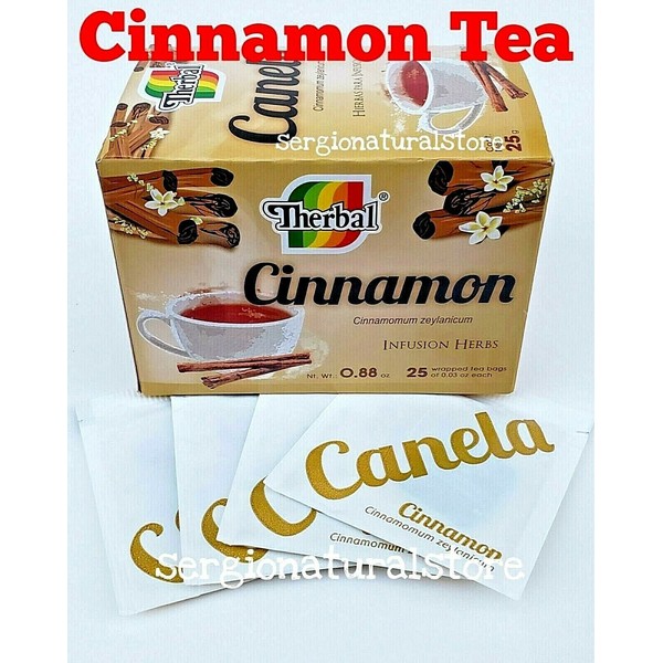 Cinnamon Tea / Te de Canela 25 Wrapped Tea Bag Infusion Herbs Made in Mexico